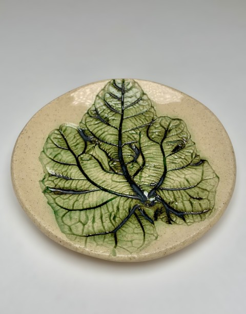 Mini plato hoja higuera impresa cobre