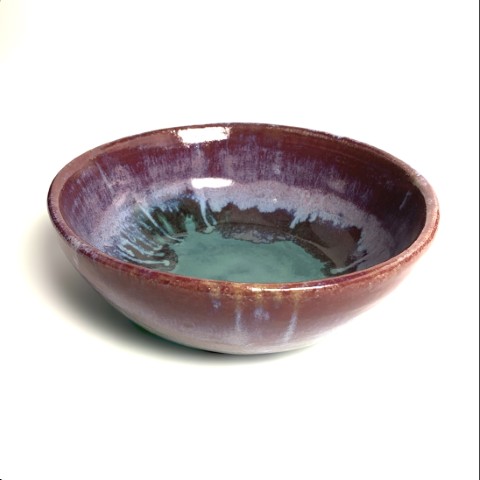 Fuente pequeña morado y celeste turquesa mate 