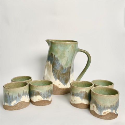Set jarro pisco sour con 6 vasos