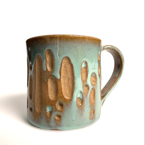Taza pasta café con esmalte turquesa 