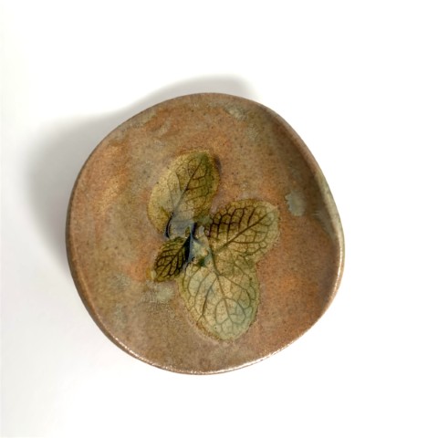 Platito hoja cobre y verde mate